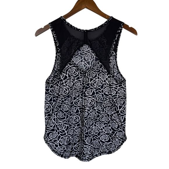Lululemon Sculpt Tank Black & White Flower Posey Print UPF Lycra Workout Top - Picture 12 of 12